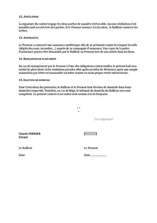 contrat de location page 4