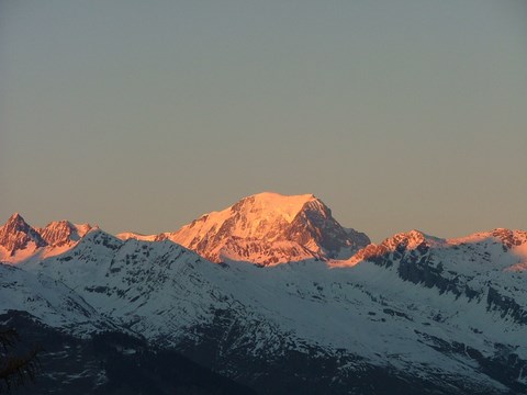vue sur le mont blanc depuis le balcon